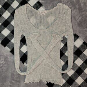 L | silence + noise | Metallic Long Sleeved Ribbed Knit Sweater